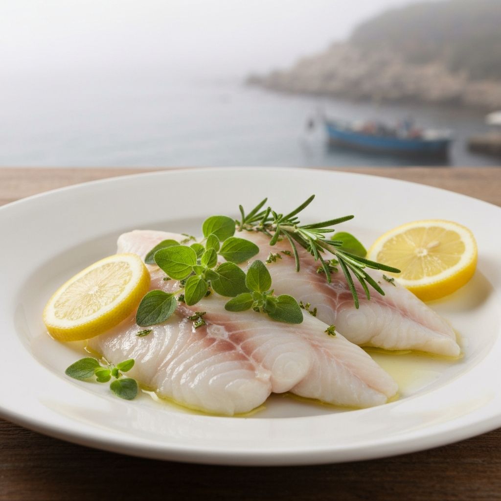 Fresh fish fillets with herbs